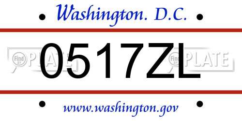 0517ZL District Of Columbia License Plate