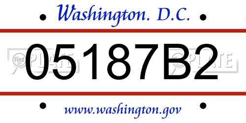05187B2 District Of Columbia License Plate