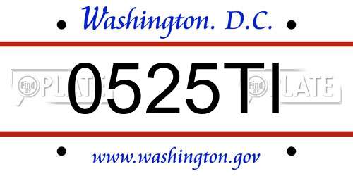 0525TI District Of Columbia License Plate