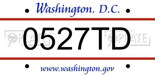 0527TD District Of Columbia License Plate