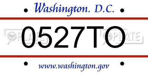 0527TO District Of Columbia License Plate