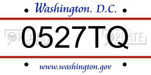 0527TQ District Of Columbia License Plate