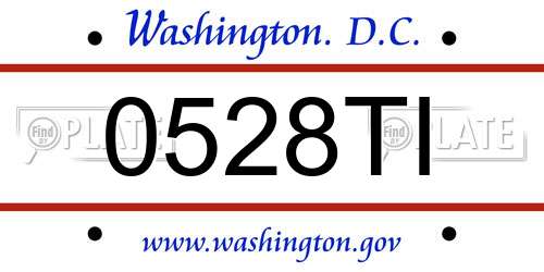 0528TI District Of Columbia License Plate