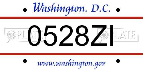 0528ZI District Of Columbia License Plate