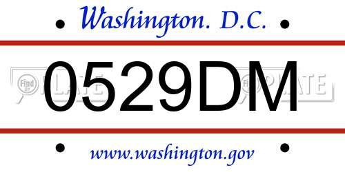 0529DM District Of Columbia License Plate