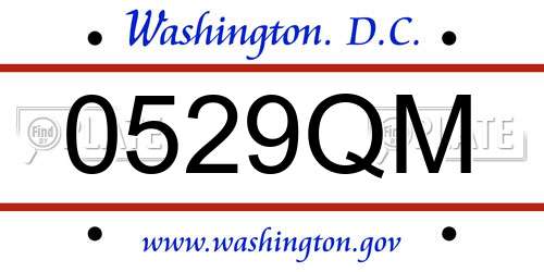 0529QM District Of Columbia License Plate