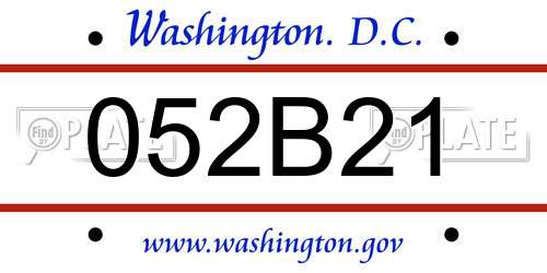 052B21 District Of Columbia License Plate