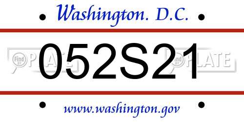 052S21 District Of Columbia License Plate
