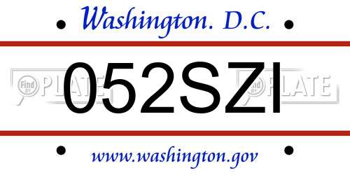 052SZI District Of Columbia License Plate