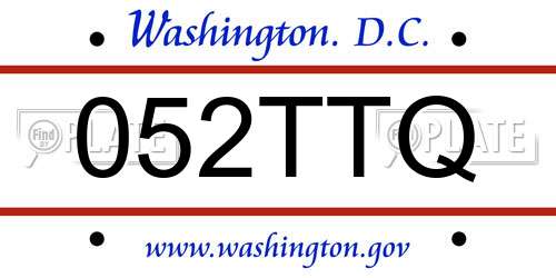 052TTQ District Of Columbia License Plate