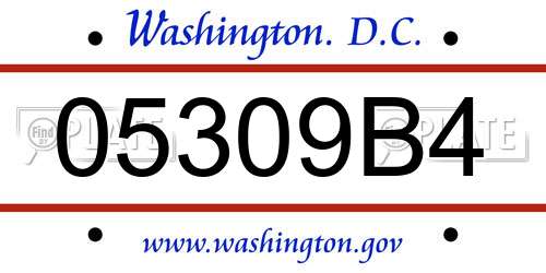 05309B4 District Of Columbia License Plate