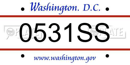 0531SS District Of Columbia License Plate