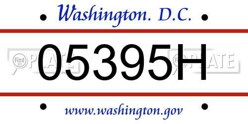 05395H District Of Columbia License Plate