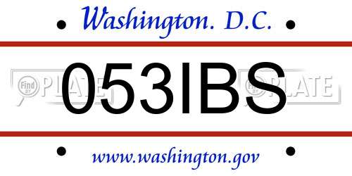 053IBS District Of Columbia License Plate