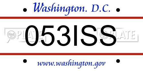 053ISS District Of Columbia License Plate