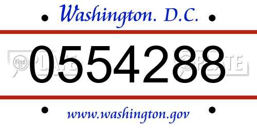0554288 District Of Columbia License Plate