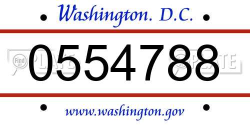 0554788 District Of Columbia License Plate