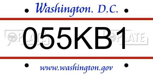 055KB1 District Of Columbia License Plate