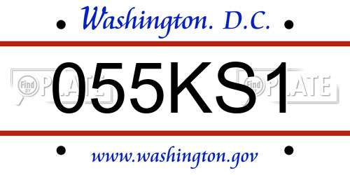055KS1 District Of Columbia License Plate