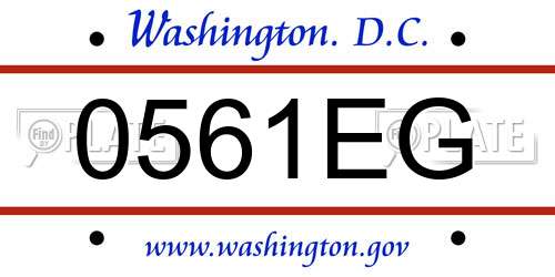 0561EG District Of Columbia License Plate
