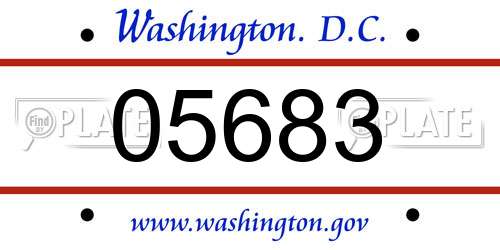 05683 District Of Columbia License Plate