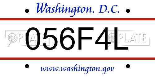 056F4L District Of Columbia License Plate