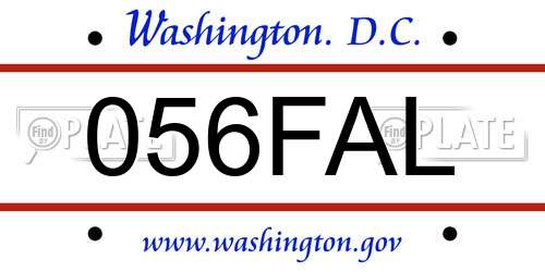 056FAL District Of Columbia License Plate