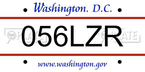 056LZR District Of Columbia License Plate