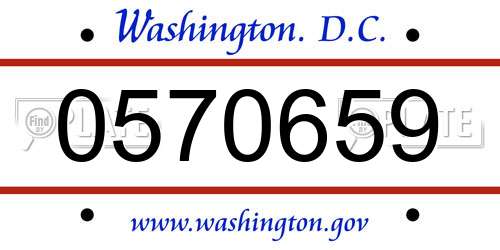 0570659 District Of Columbia License Plate