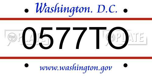 0577TO District Of Columbia License Plate
