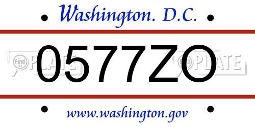 0577ZO District Of Columbia License Plate