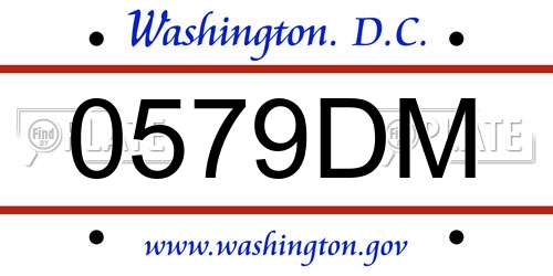 0579DM District Of Columbia License Plate