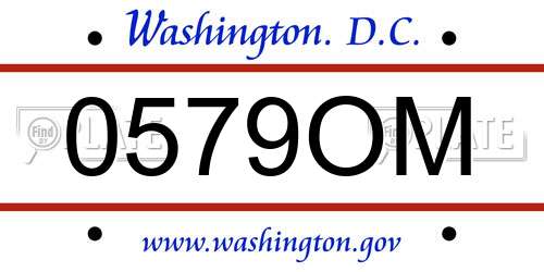 0579OM District Of Columbia License Plate