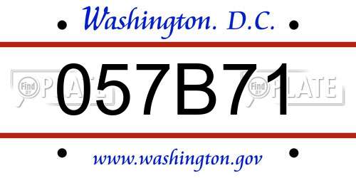 057B71 District Of Columbia License Plate