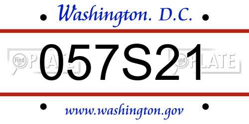 057S21 District Of Columbia License Plate