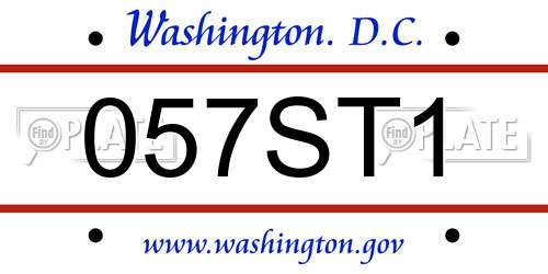 057ST1 District Of Columbia License Plate