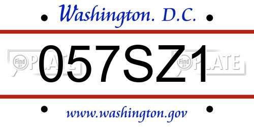057SZ1 District Of Columbia License Plate