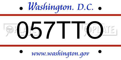 057TTO District Of Columbia License Plate