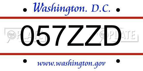 057ZZD District Of Columbia License Plate