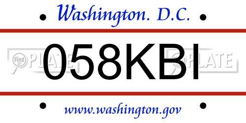 058KBI District Of Columbia License Plate
