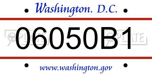06050B1 District Of Columbia License Plate