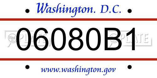 06080B1 District Of Columbia License Plate