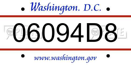 06094D8 District Of Columbia License Plate