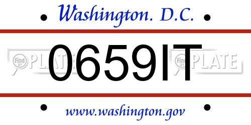 0659IT District Of Columbia License Plate