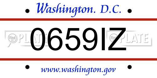 0659IZ District Of Columbia License Plate