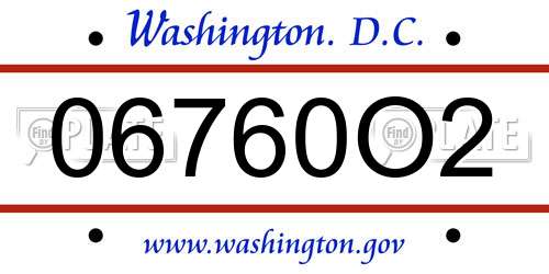 06760O2 District Of Columbia License Plate