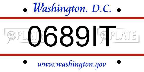 0689IT District Of Columbia License Plate