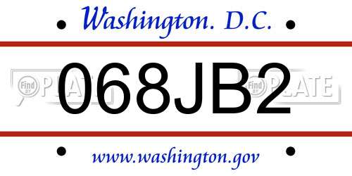 068JB2 District Of Columbia License Plate