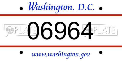 06964 District Of Columbia License Plate