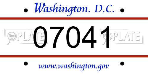 07041 District Of Columbia License Plate